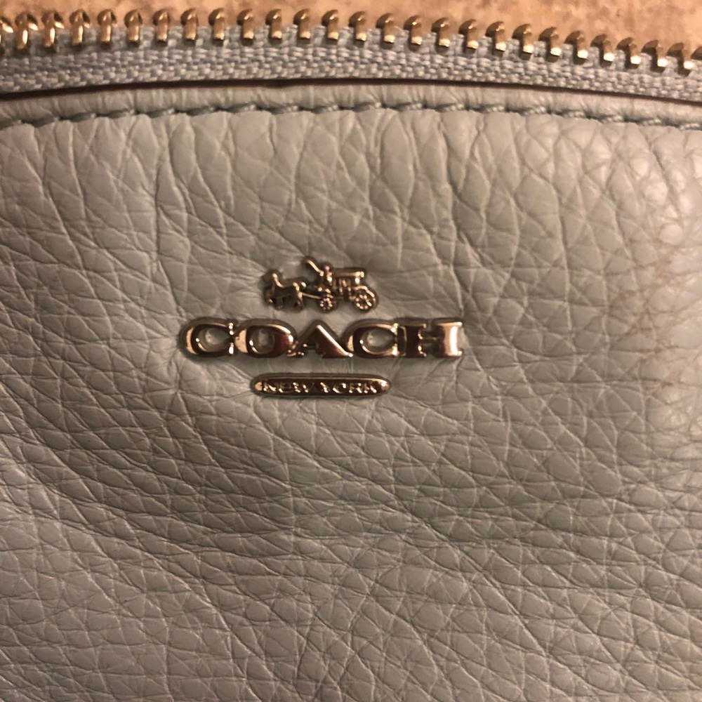 Small coach hand bag. Baby blue.